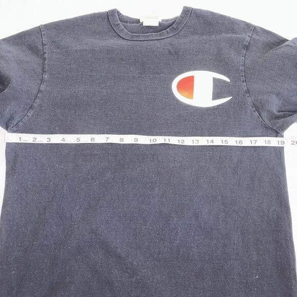 Champion Vintage Men's Size LG Black Big Logo Spell Out 90s Long Sleeve T-Shirt - Picture 9 of 9